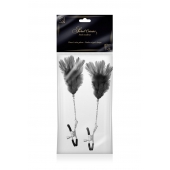 Зажимы для сосков с черными перьями Sweet Caress Feather Nipple Clumps - Sweet Caress - купить с доставкой в Коломне