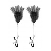 Зажимы для сосков с черными перьями Sweet Caress Feather Nipple Clumps - Sweet Caress - купить с доставкой в Коломне