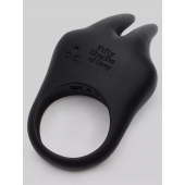 Черное эрекционное виброкольцо Sensation Rechargeable Vibrating Rabbit Love Ring - Fifty Shades of Grey - в Коломне купить с доставкой