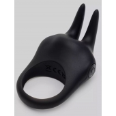 Черное эрекционное виброкольцо Sensation Rechargeable Vibrating Rabbit Love Ring - Fifty Shades of Grey - в Коломне купить с доставкой
