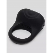 Черное эрекционное виброкольцо Sensation Rechargeable Vibrating Love Ring - Fifty Shades of Grey - в Коломне купить с доставкой
