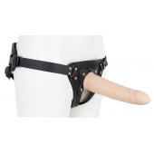 Пустотелый страпон Harness CLASSIC с бандажом - 19,5 см. - LOVETOY (А-Полимер) - купить с доставкой в Коломне