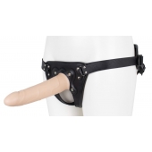 Пустотелый страпон Harness CLASSIC с бандажом - 19,5 см. - LOVETOY (А-Полимер) - купить с доставкой в Коломне