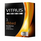 Ребристые презервативы VITALIS PREMIUM ribbed - 3 шт. - Vitalis - купить с доставкой в Коломне