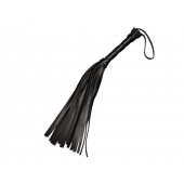 Чёрная кожаная плеть с 22 хвостами - 40 см. - Sitabella - купить с доставкой в Коломне