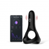 Черное виброкольцо Magic Motion Rise с подхватом мошонки - Magic Motion - в Коломне купить с доставкой