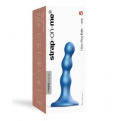 Голубая насадка Strap-On-Me Dildo Plug Balls size S - Strap-on-me - купить с доставкой в Коломне