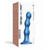 Голубая насадка Strap-On-Me Dildo Plug Balls size L - Strap-on-me - купить с доставкой в Коломне
