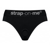 Черные трусики для насадок Heroine Lingerie Harness - size S - Strap-on-me - купить с доставкой в Коломне