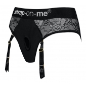 Черные трусики для насадок Diva Lingerie Harness - size M - Strap-on-me - купить с доставкой в Коломне