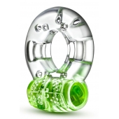 Зеленое эрекционное виброкольцо Arouser Vibrating C-Ring - Blush Novelties - в Коломне купить с доставкой
