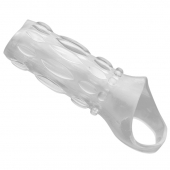 Насадка на пенис с кольцом для мошонки Clear Sensations Enhancer Sex Sleeve - 11,5 см. - XR Brands - в Коломне купить с доставкой