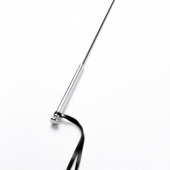 Черный кожаный стек с гладкой ручкой - 55 см. - Crazy Handmade - купить с доставкой в Коломне