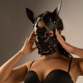 Черная маска  Собака  с ушками - Crazy Handmade - купить с доставкой в Коломне