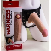 Страпон Harness из двух предметов: регулируемые трусики и насадка-фаллос - 17,5 см. - LOVETOY (А-Полимер) - купить с доставкой в Коломне