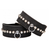 Черные поножи Diamond Studded Ankle Cuffs - Shots Media BV - купить с доставкой в Коломне