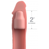 Телесная насадка-удлинитель 2 Inch Silicone X-tension with Strap - 20,3 см. - Pipedream - в Коломне купить с доставкой