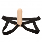 Телесный фаллопротез из силикона Extension with Harness - 15,75 см. - California Exotic Novelties - купить с доставкой в Коломне