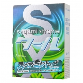 Презервативы Sagami Xtreme Mint с ароматом мяты - 3 шт. - Sagami - купить с доставкой в Коломне