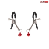 Серебристые зажимы на соски с шариками - Notabu - купить с доставкой в Коломне