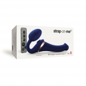 Синий безремневой страпон Multi Orgasm Size S с клиторальной стимуляцией - Strap-on-me - купить с доставкой в Коломне