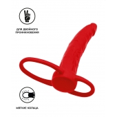 Красная насадка на пенис для двойного проникновения Black Red - 16,5 см. - ToyFa - купить с доставкой в Коломне