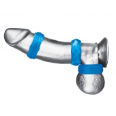 Комплект из трех голубых колец для эрекции 3-Pack Nuts   Bolts Stretch Cock Ring Set - BlueLine - в Коломне купить с доставкой