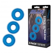 Комплект из трех голубых колец для эрекции 3-Pack Ultra-Stim Stretch Cock Rings - BlueLine - в Коломне купить с доставкой