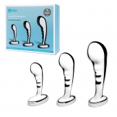 Набор из 3 стальных стимуляторов простаты Stainless Steel P-spot Training Set - b-Vibe - в Коломне купить с доставкой