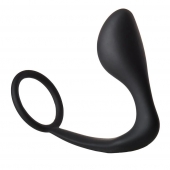 Черное эрекционное кольцо с анальной пробкой Anal Plug With Cockring - Dream Toys - в Коломне купить с доставкой