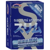Розовые презервативы Sagami Xtreme FEEL FIT 3D - 3 шт. - Sagami - купить с доставкой в Коломне