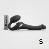 Черный безремневой страпон Multi Orgasm Size S с клиторальной стимуляцией - Strap-on-me - купить с доставкой в Коломне