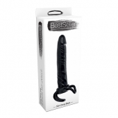 Чёрная насадка-фаллос для двойного проникновения INFLATABLE DILDO SLIM DONG  - 13,5 см. - Toyz4lovers - в Коломне купить с доставкой