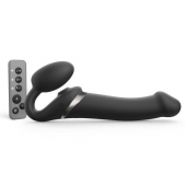 Черный безремневой страпон Multi Orgasm Size L с клиторальной стимуляцией - Strap-on-me - купить с доставкой в Коломне