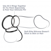 Набор из трех черных эрекционных колец Silicone 3-Ring Stamina Set - Pipedream - в Коломне купить с доставкой