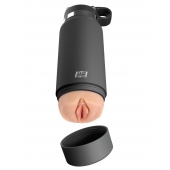 Серый мастурбатор в виде бутылки F*ck Flask - Pipedream - в Коломне купить с доставкой
