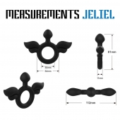 Черное эрекционное кольцо с крыльями Rooster Jeliel Angel - Velv or - в Коломне купить с доставкой