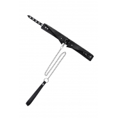 Черный кожаный ошейник-воротник с поводком - Pecado - купить с доставкой в Коломне