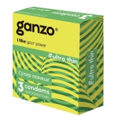 Ультратонкие презервативы Ganzo Ultra thin - 3 шт. - Ganzo - купить с доставкой в Коломне