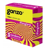 Презервативы с анестетиком для продления удовольствия Ganzo Long Love - 3 шт. - Ganzo - купить с доставкой в Коломне