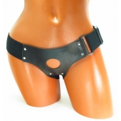 Трусики для страпона коричневого цвета - БДСМ Арсенал - купить с доставкой в Коломне