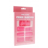 Набор из 7 розовых насадок на пенис ONE-A-DAY PENIS SLEEVES PINK - Seven Creations - в Коломне купить с доставкой