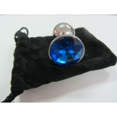 Анальное украшение BUTT PLUG  Small с синим кристаллом - 7 см. - Anal Jewelry Plug - купить с доставкой в Коломне