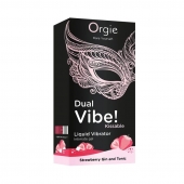 Съедобный жидкий вибратор Dual Vibe! со вкусом клубничного джина с тоником - 15 мл. - ORGIE - купить с доставкой в Коломне