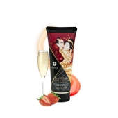 Массажный крем для тела с ароматом клубники и шампанского Sparkling Strawberry Wine - 200 мл. - Shunga - купить с доставкой в Коломне