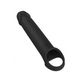 Черная насадка-удлинитель с вибрацией Vibrating Extender With Remote - Dream Toys - в Коломне купить с доставкой