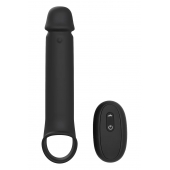 Черная насадка-удлинитель с вибрацией Vibrating Extender With Remote - Dream Toys - в Коломне купить с доставкой