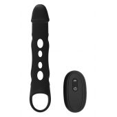 Черная насадка-удлинитель Vibrating Extender With Remote с вибрацией - Dream Toys - в Коломне купить с доставкой