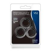Набор из 3 черных эрекционных колец Black Small Penis Rings - Blush Novelties - в Коломне купить с доставкой