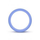 Голубое люминесцентное кольцо Silicone Glo Cock Ring - Blush Novelties - в Коломне купить с доставкой